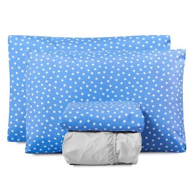 Jogo De Lençol Casal Padrão Classic Estampado 160 Fios 4 Peças Poa Azul