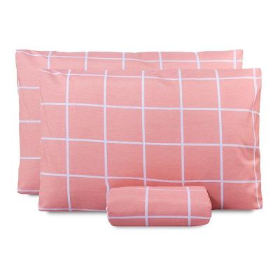 Jogo De Lençol Casal Padrão Classic Estampado 160 Fios 3 Peças Grid Rose