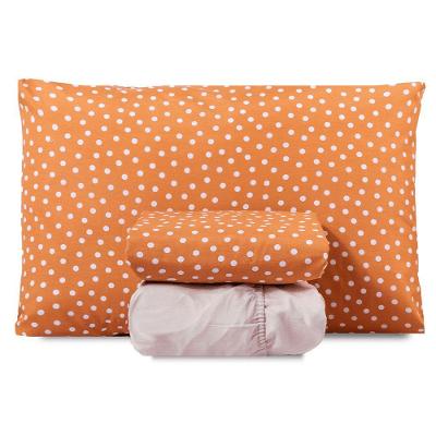Jogo De Lençol Solteiro Classic Estampado 160 Fios 3 Peças Poa Terracota