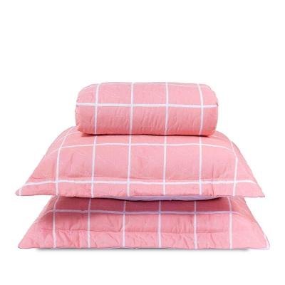 Cobre Leito Casal Padrão Classic Estampado 160 Fios 3 Peças Grid Rose