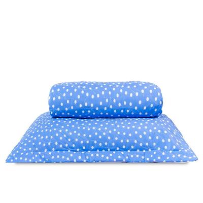 Cobre Leito Solteiro Classic Estampado 160 Fios 2 Peças Poa Azul