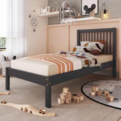 Cama De Solteiro De Madeira Maciça Para Colchão 88x188cm Multimóveis Cr35277 Charcoal