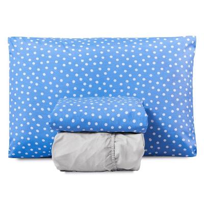 Jogo De Lençol Solteiro Classic Estampado 160 Fios 3 Peças Poa Azul
