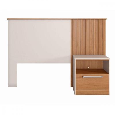Cabeceira Lucila Para Cama De Solteiro Caemmun Freijo/off White