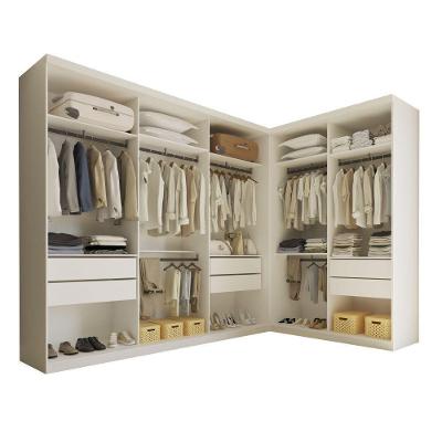 Closet Casal França Sem Portas 2 Módulos 6 Gavetas Minastex Branco