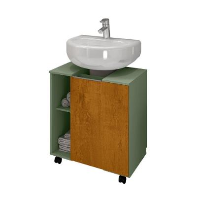 Gabinete Pequin Armario De Banheiro Para Pia De Coluna Pistache Naturale
