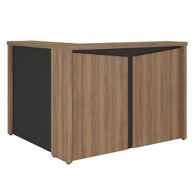 Balcão De Atendimento Recepção 135cm Corp A06 Nogal-preto - Mpozenato