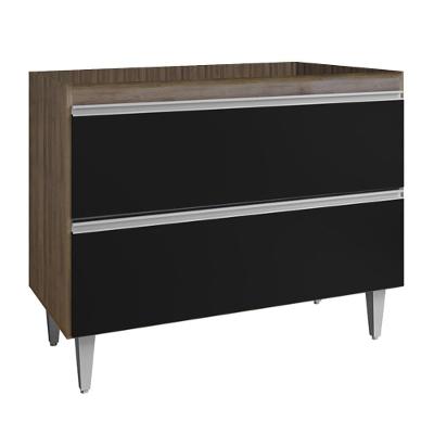 Balcão De Cozinha 100cm Sem Tampo Julia Z34 Freijó-preto - Mpozenato