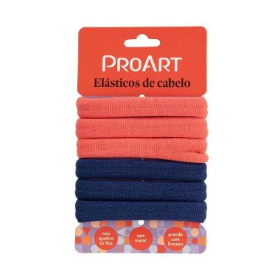 Elásticos De Cabelo 6 Unidades Proart Sem Metal, Não Marcam Os Fios, Perfeitos Para Penteados Azul-laranja