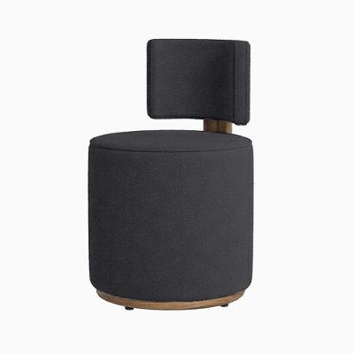 Puff Margo Decorativo Orgânico Boucle - 7 Decor Cinza Escuro