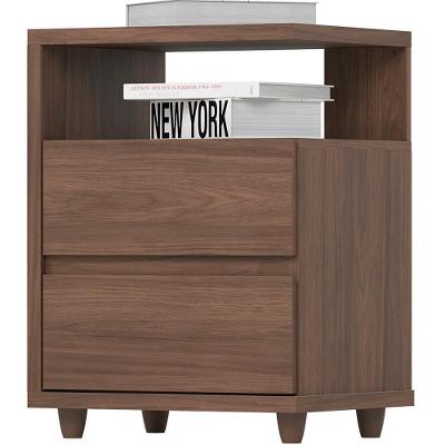Mesa De Cabeceira 2 Gavetas 48 Cm Campeche Castanho Henn