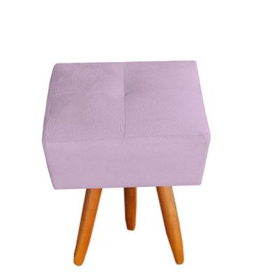 Puff Malu Decorativo Pés Palito Suede Rosa Bebê D'classe Decor