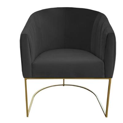 Poltrona Julia Com Base De Ferro Sala De Estar Escritório Recepção Clinica Suede Grafite D'classe Decor