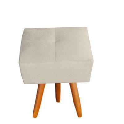 Puff Malu Decorativo Pés Palito Suede Bege D'classe Decor