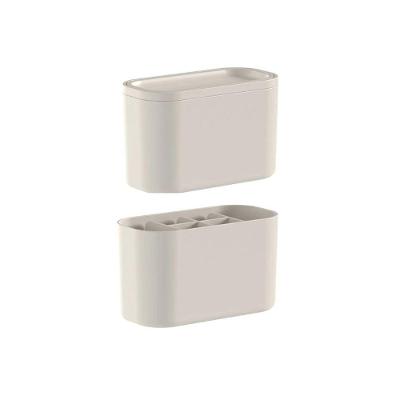 Kit Organizadores De Maquiagem Bold Bege: Lixeira E Porta Maquiagens