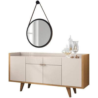 Balcão Buffet Sinfonia Com Espelho Adnet 54cm H01 Off White-cinamomo - Mpozenato