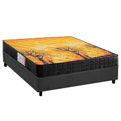 Conjunto Box Casal: Colchão Espuma Compact Ag 65 - D28 - Pantanal Black + Base Crc Suede Black (138x188)