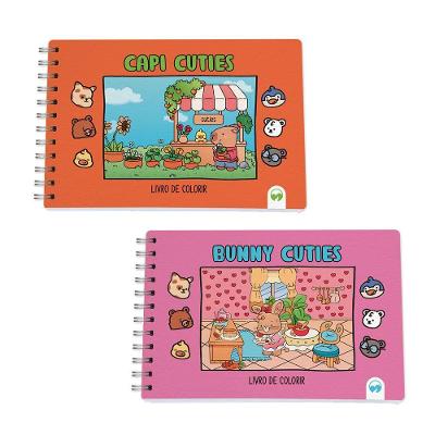 Kit 2 Livro De Colorir Cuties 128 Páginas Capi E Bunny