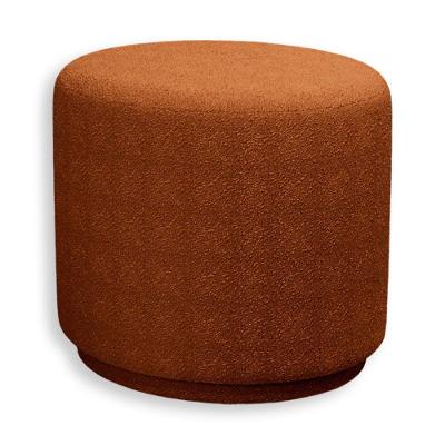 Puff Orgânico Beatriz Boucle Elegante Luxuoso Redondo - 7 Decor Terracota