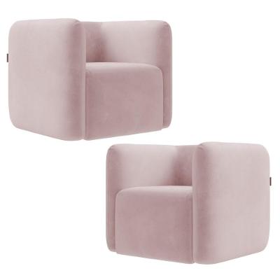 Poltrona Para Sala De Estar Decorativa Kit Com 2 Maggie K04 Veludo Rosê - Mpozenato