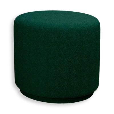 Puff Orgânico Beatriz Boucle Elegante Luxuoso Redondo - 7 Decor Verde Escuro