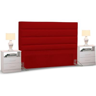 Cabeceira Cama Box Casal Queen 160cm Greta Corano E 2 Mesas De Cabeceira Flex Dm1 Branco - Mpozenato Corano Marrom