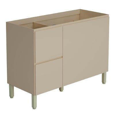 Balcão De Cozinha Para Pia 120cm Sem Tampo Minsk K02 Vanilla - Mpozenato