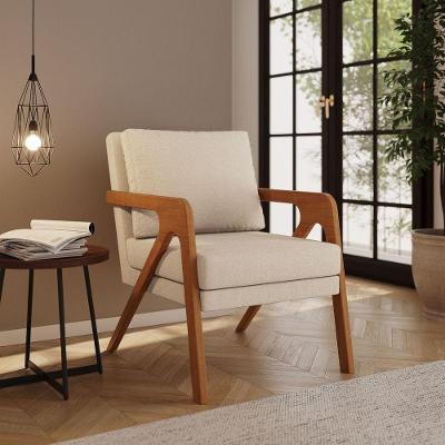 Poltrona Decorativa Moderna Luxo Para Sala Escritório Siena Bouclé Bege
