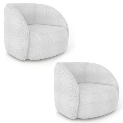 Poltrona Para Sala Orgânica Kit 2 Zion M22 Boucle Branco - Mpozenato