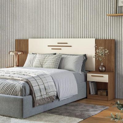 Cabeceira Casal 256cm 2 Gavetas Virgílio Estilo Mm Jatoba/areia