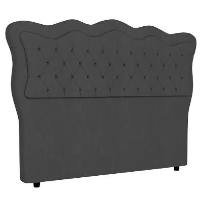 Cabeceira Casal Cama Box 140cm Oregon I02 Veludo Chumbo - Mpozenato