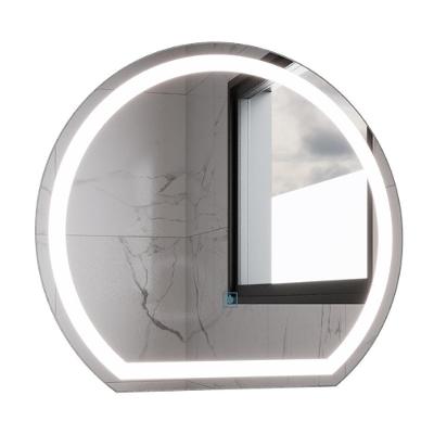 Espelho Redondo Com Led 45x50cm Touch Bivolt Moderno Led Frio