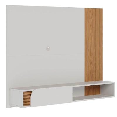 Painel Para Tv 55 Pol Com Bancada Madrid C05 Off White Matte-freijó - Mpozenato