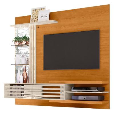 Painel Tv 55 Pol E Bancada Suspensa Veena Z10 Off-cinamomo - Mpozenato