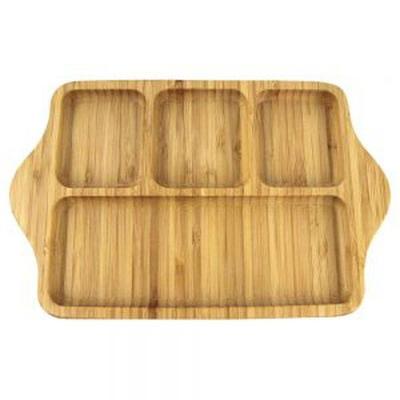 Bandeja De Bambu Com Divisórias 27,5x17,5cm Ck4359