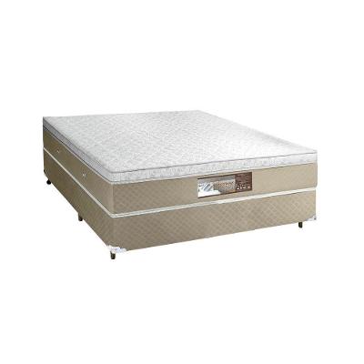 Base Box E Colchao Casal Sensy Euro Pilow Com Molas Ensacadas 1,88x1,38x0,74 Branco - Bege