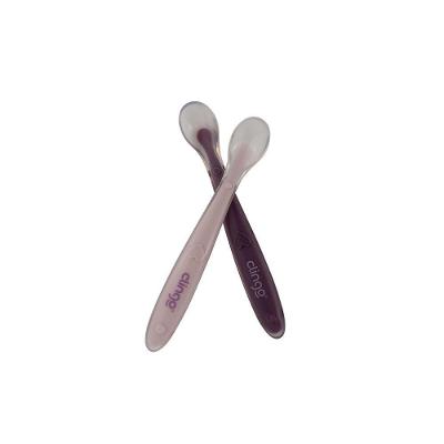 Conjunto De 2 Colheres Bebê De Silicone Infantil Premium Resistente E Prática Cor Rose