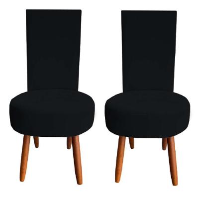 Kit 02 Cadeiras De Jantar Lisboa Sued Preto D'classe Decor