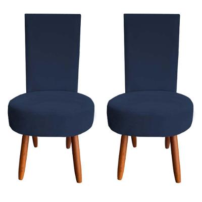 Kit 02 Cadeiras De Jantar Lisboa Sued Azul Marinho D'classe Decor