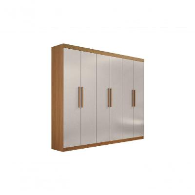 Guarda Roupa Casal 6 Portas Sem Pés Leblon D' Doro Cinamomo-off White