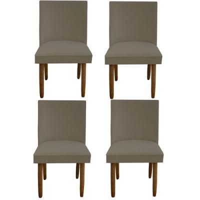 Kit 04 Cadeiras Para Sala De Jantar Tóquio Pés Palito Suede Marrom Rato D'classe Decor