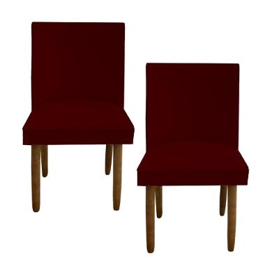 Kit 02 Cadeiras Para Sala De Jantar Tóquio Pés Palito Suede Marsala D'classe Decor