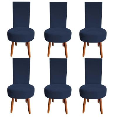 Kit 06 Cadeiras De Jantar Lisboa Sued Azul Marinho D'classe Decor