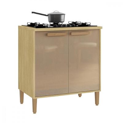 Balcão Para Cooktop 4 Ou 5 Bocas Munique Wood Madeirado E Reflecta