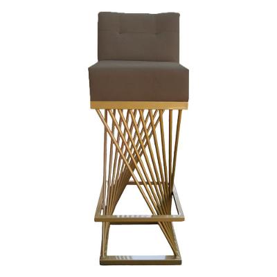 Banqueta Luma Base De Ferro Sued Marrom Rato D'classe Decor