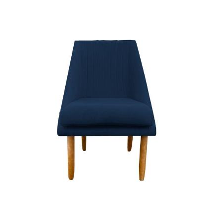 Cadeira Para Sala De Jantar Ana Pés Palito Suede Azul Marinho D'classe Decor