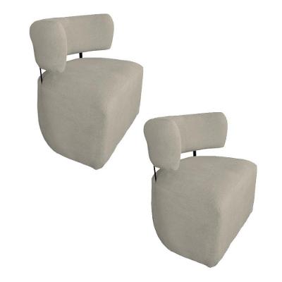 Kit 02 Poltronas Organicas Bouclê Bege D'classe Decor