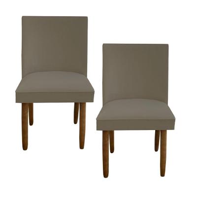 Kit 02 Cadeiras Para Sala De Jantar Tóquio Pés Palito Suede Marrom Rato D'classe Decor