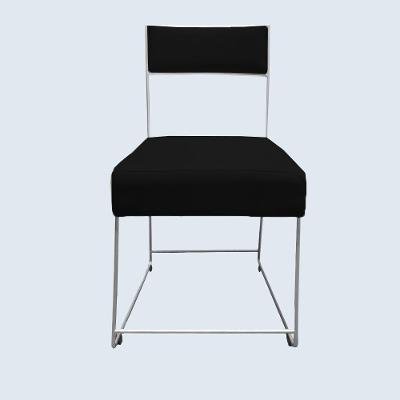 Cadeira Atena Base De Ferro Maciço Prata Veludo Preto D'classe Decor