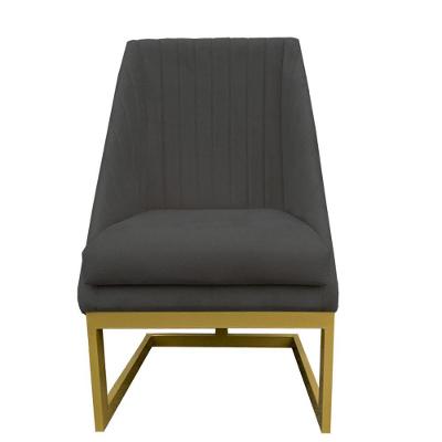 Cadeira Para Sala De Jantar Ana Base De Ferro Suede Grafite D'classe Decor